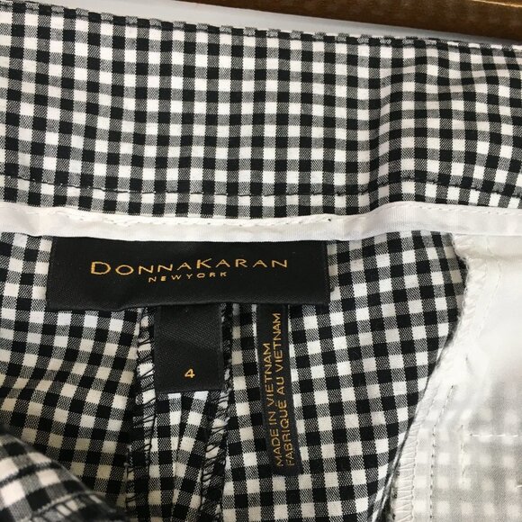 Donna Karan Gingham Black and White Pants Size 4 - Picture 5 of 11